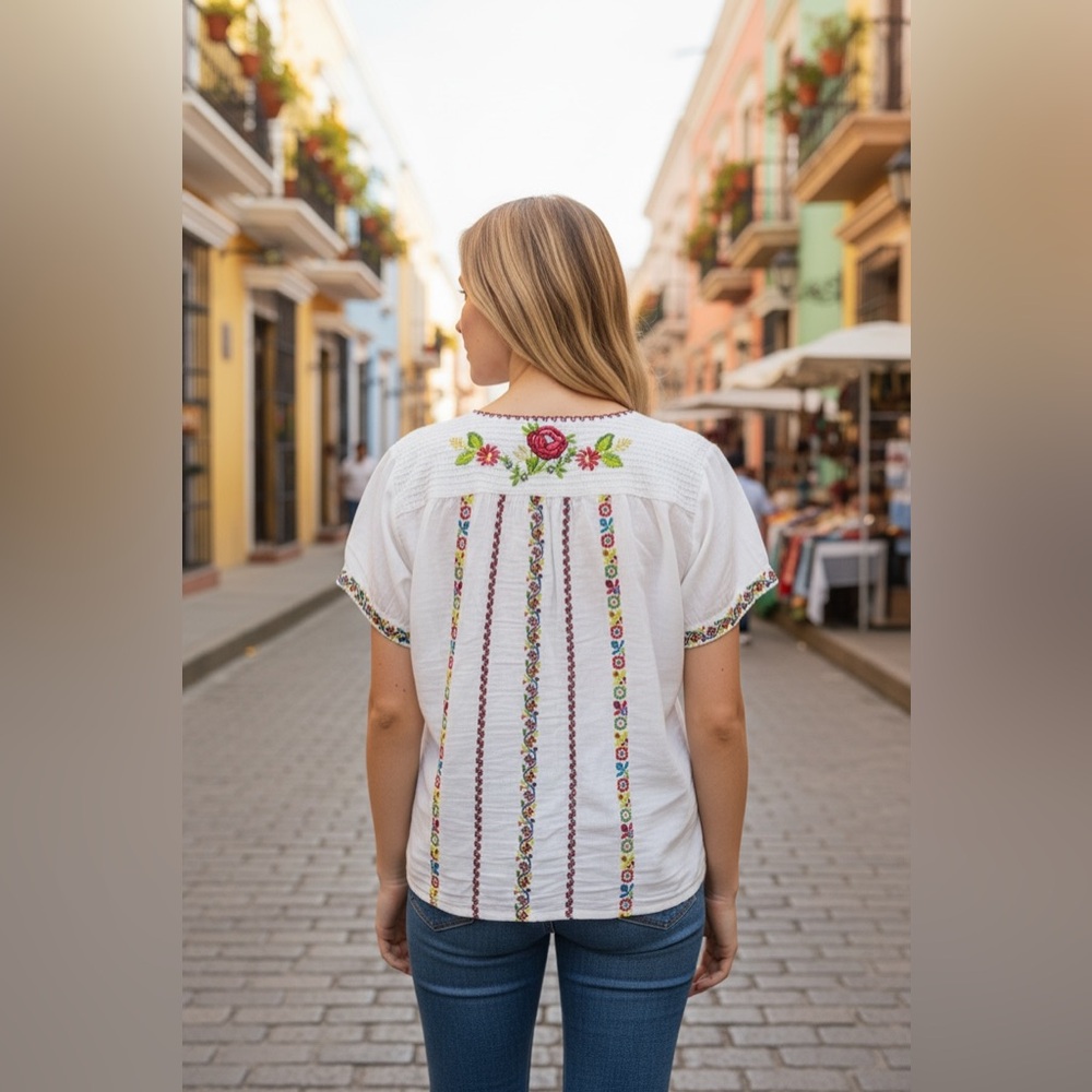 Johnny Was Blouse Rose Embroidered - Picture 8 of 14
